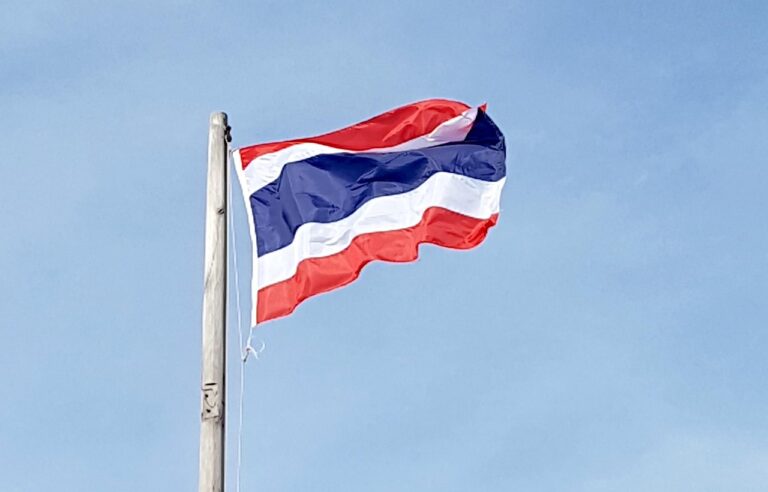 泰国国旗与宫殿图案 Thailand flag and palace emblem.