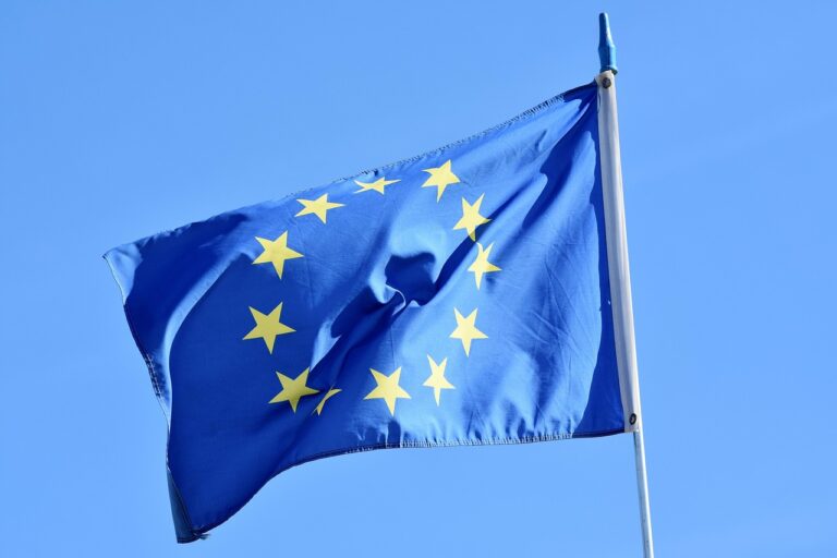 欧盟旗帜与星星图案 EU flag with stars.