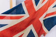 风化英国国旗特写 Close-up of weathered Union Jack flag.